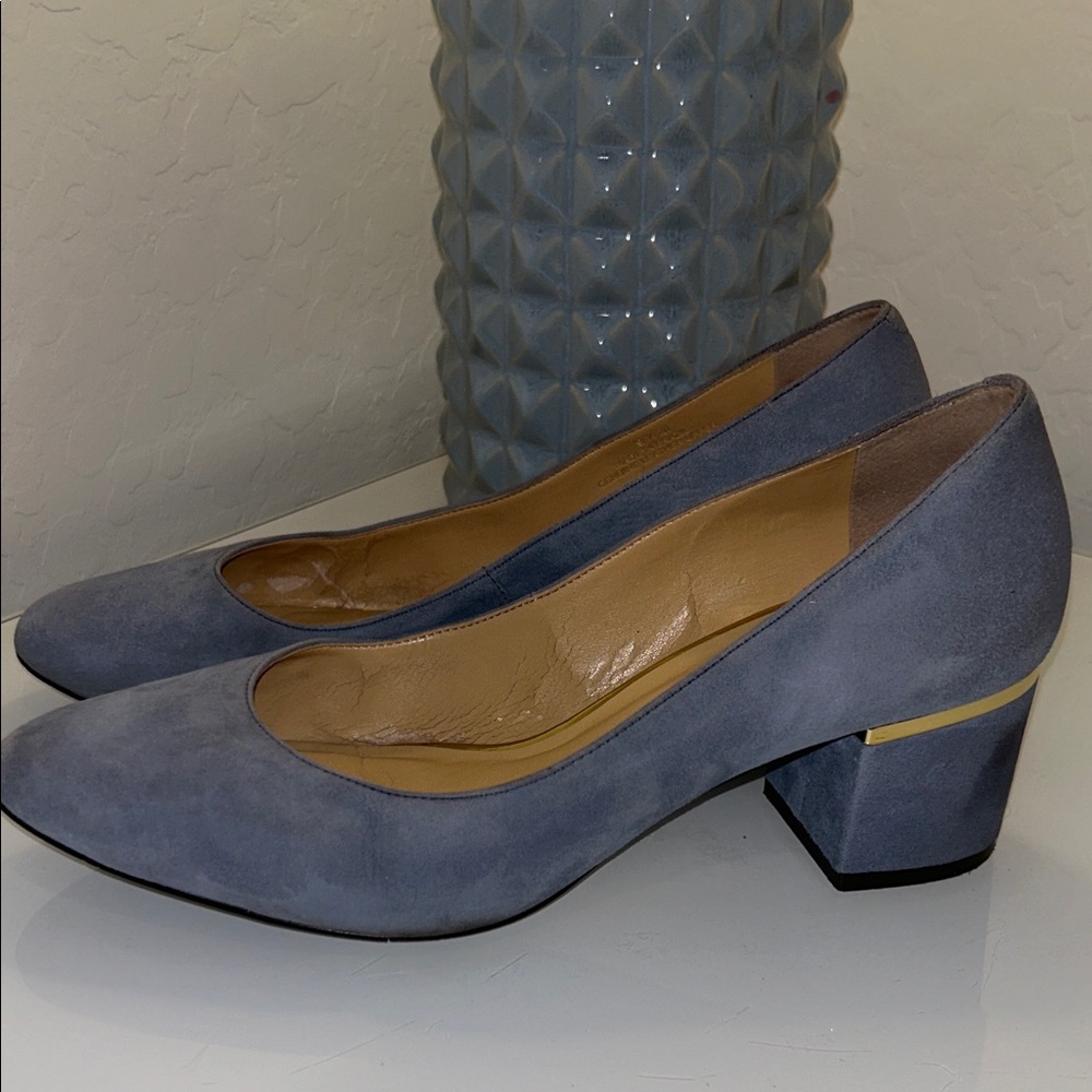 Talbots Blue Suede Block Heel Shoes
